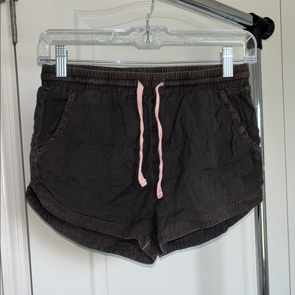 Billabong Dark Grey Shorts with Pink Drawstring